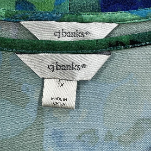 CJ‎ Banks Cardigan Tank Set Plus 1X Slinky Knit Colorful Travel Easy Care Artsy - Picture 2 of 9